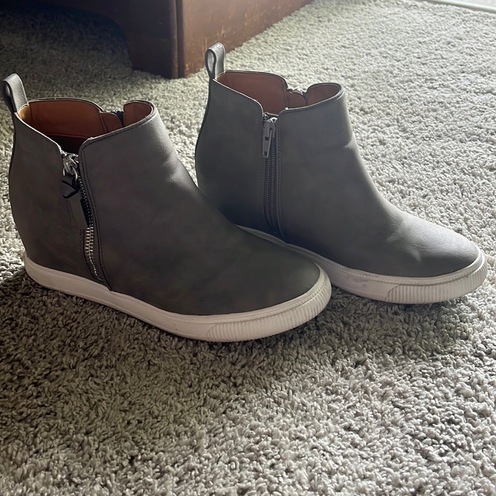 Gray booties